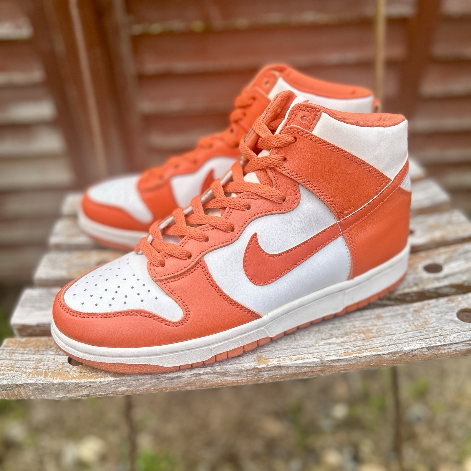 VINTAGE 1999 Nike Dunk High LE Syracuse White Orange US 8 26cm 630335-811 RARE image 2