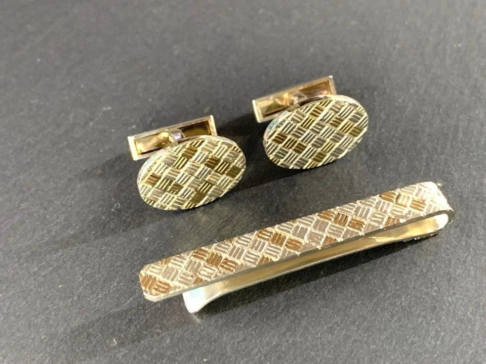 Tiffany & Co. Gemelli in argento 925 e oro 14 carati con scatola - Immagine 2 di 4