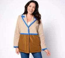 Peace Love World Mixed Media Coat-Tumeric-1X-NEW-A619743