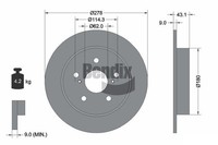 2 PCS Bendix Braking BDS1843 Brake Disc
