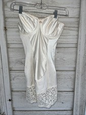 VTG Cabernet Strapless Bodysuit 36C Ivory Second Skin Satin Underwire Shapewear