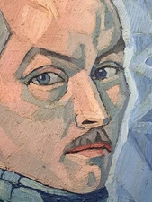 Beautiful Modern Portrait Cubism Expressionism Self-Portrait Man Michel RAULY