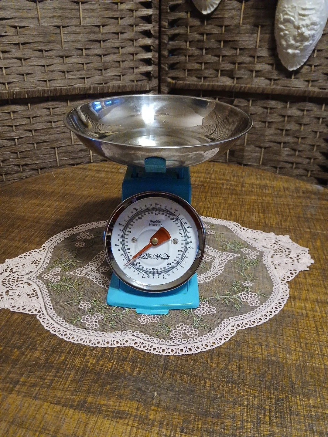 Pioneer Woman~Sweet Rose~Mini Analog Kitchen Food Scale Vintage Floral Teal