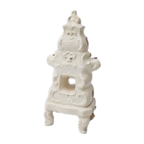Poêle miniature en porcelaine à fleurs style renouveau rococo d'Allemagne 6" de haut - Photo 12/17