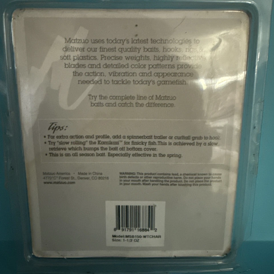 Cebo giratorio Matzuo, 1 1/2 oz Kamikazi, blanco/cartruse Foto 4 de 4