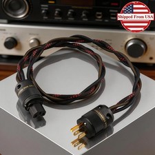 US Power Cable OFC Pure Copper 3Cores Braided...