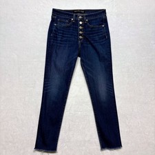 Veronica Beard Debbie High Rise Skinny Jeans Button Fly Dark Vintage Wash 28/6