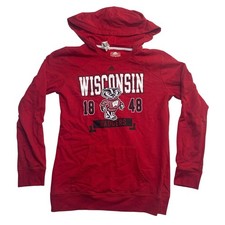 Adidas Wisconsin Badgers Hoodie Red Pullover Adult Medium NCAA