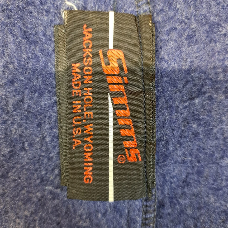 Vintage Simms Fleece Bibs Mens S Blue made in Jackson Hole, WY USA - Image 4 of 4