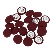 20Pcs Fabric Cloth Covered Button 15mm 24L Metal Shank Buttons Wine Red