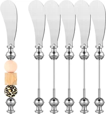 6 Pcs Cheese Spreader Knives DIY Decorative Beaded Butter Spreader Knives Stainl