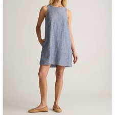 Quince European Linen Chambray Stripe Tank Mini Dress Women’s Medium 4261-Q