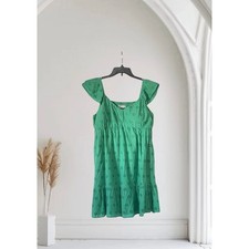 NWT SO Dress Boho Cottagecore Peasant Floral Eyelet Tiered Pockets Size Large