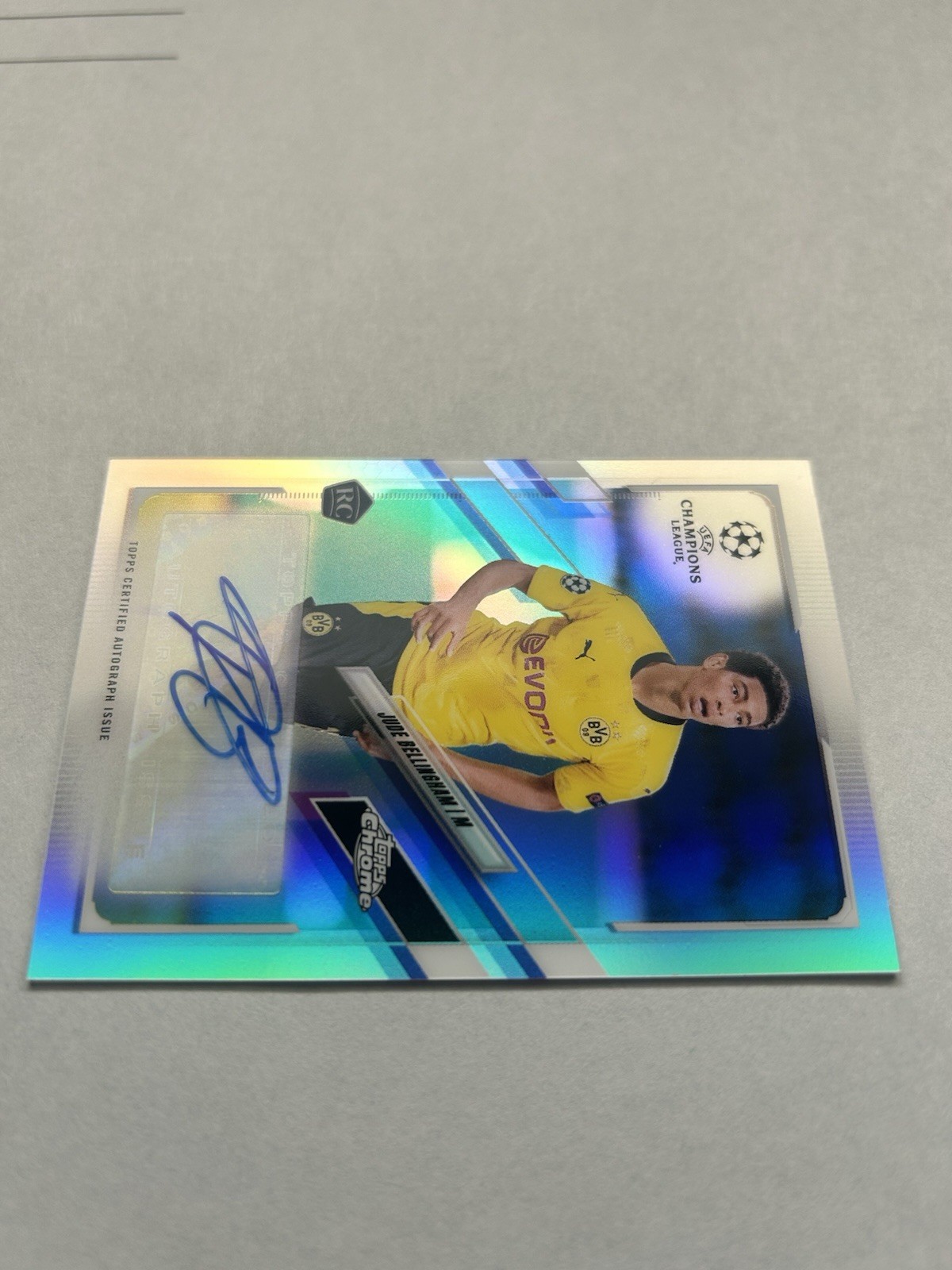 2020 Topps Chrome UEFA Silver Refractor Jude Bellingham ROOKIE RC Auto #CA-JBL view 11