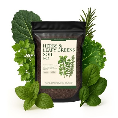 Herbs and Leafy Greens Soil   Premium Organic Nutrient-Rich Potting Mix for B...