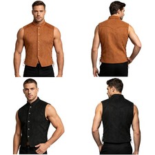 Men Cropped Top Motorcycle Tank Top Concert Coat Casual Cowboy Night Club Vest