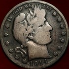 1914-S San Francisco Mint Silver Barber Half Dollar