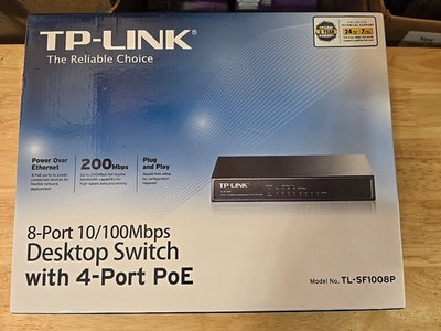 TP-LINK Technologies TP-Link (TL-SF1008P) 8-Ports External Switch Managed
