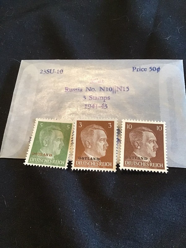 VINTAGE RUSSIA STAMPS SET OF 3 1941-43 GERMANY MINT ADOLF H 