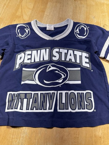Vintage 90s Penn State Nittany Lions T-Shirt Kids Size 4 Blue - Picture 2 of 6