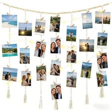 Macrame Hanging Photo Display Wall Decor, Bohemian Style,Picture with String
