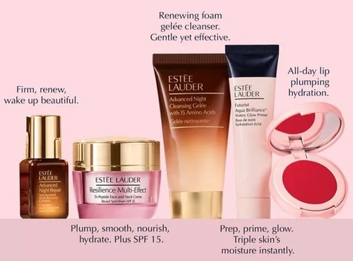 Estee Lauder 6tlg Make-up Set Resilience Face Creme, ANR, Primer, Lippenbalsam VERSIEGELT - Bild 2 von 2