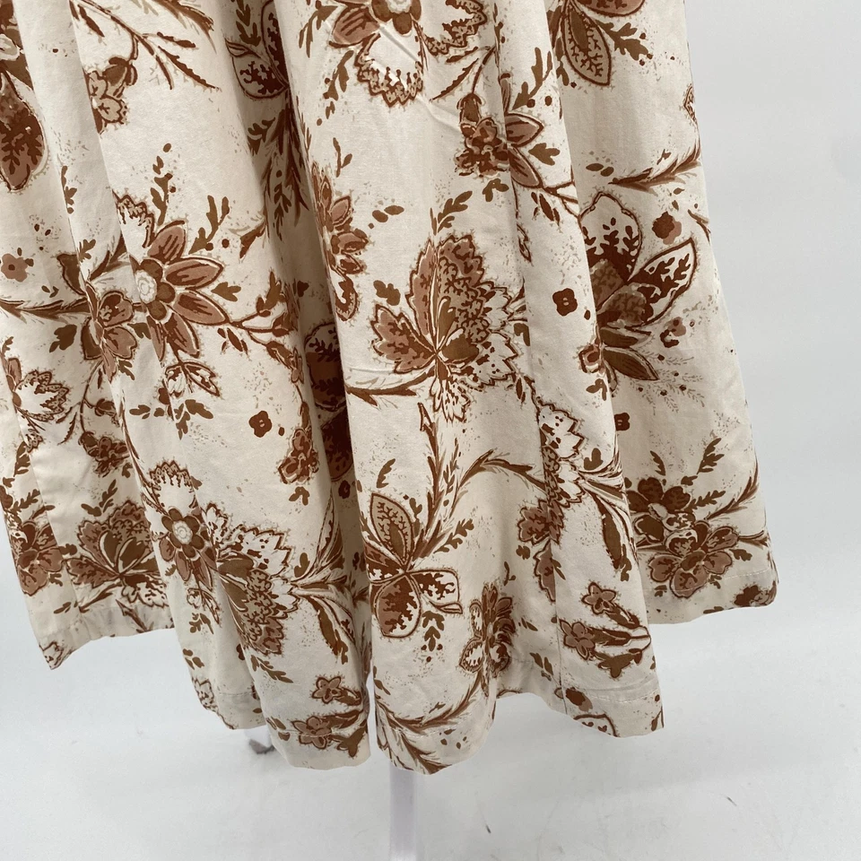 Abercrombie & Fitch Dress Womens Small Brown Floral Puff Sleeve Maxi Babydoll - Image 4 of 4