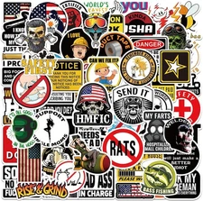 200 PCS Funny Hard Hat Stickers for Adults – Waterproof Vinyl Blue Collar Deca