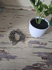 Vintage Silver Tone Multi Strand Chain Bracelet Mid Century Textured Clasp Boho