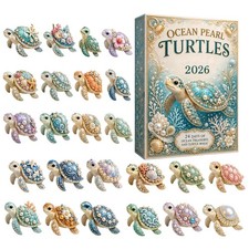 2026 Christmas Pearl Turtle Advent 24-day Acrylic Flat Turtle Home Decor