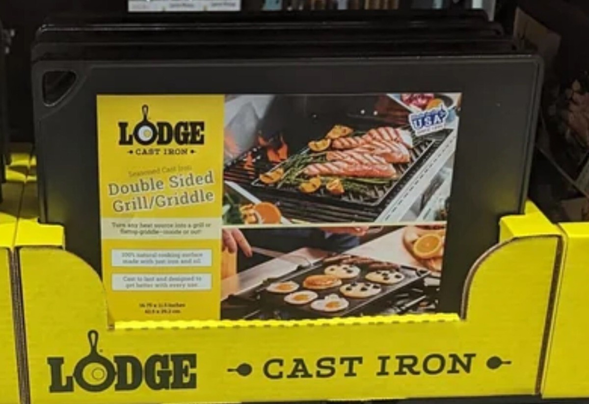 Lodge Seasoned Cast Iron Double Sided Grill/Griddle | eBay