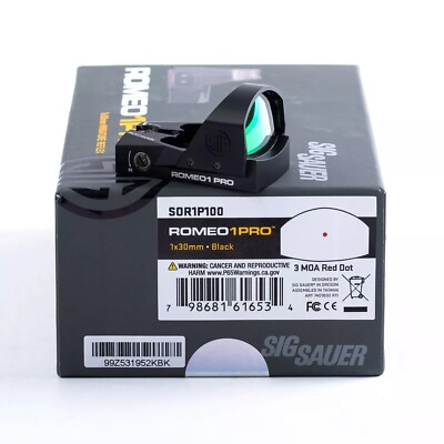 SIG SAUER Romeo1Pro 1x30mm 3 MOA Red Dot Sight Compact Open Reflex Sight
