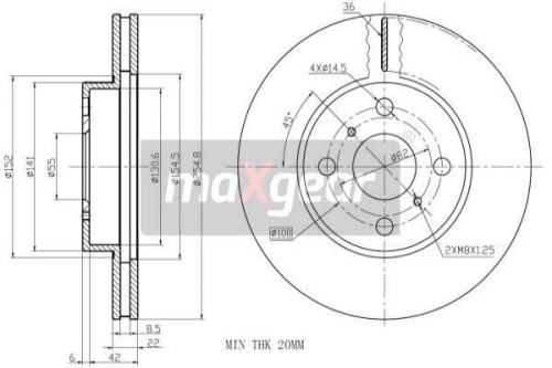 2X Maxgear 19-0971 Bremsscheibe FüR Ford Renault Toyota-image