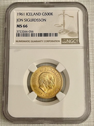 Iceland 1961 Jon Sigurdsson 500 Kronur Gold NGC MS66 SKU#5603