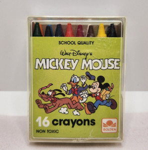 Disney Mickey Mouse Crayons with Case 16 Boxed UNUSED Vintage