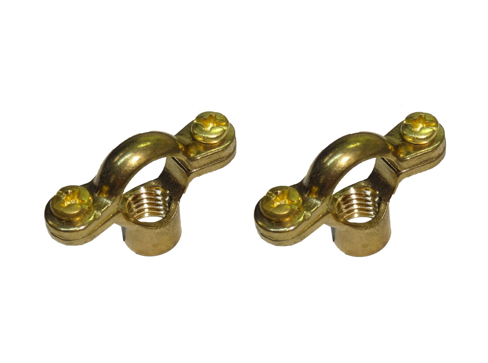 15mm Brass Munsen Ring Pipe Clips / Brackets (2 Pack)