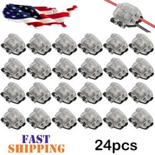 24X Low Voltage Wire splice connectors 3 Way T Tap Solderless for 24-18 AWG Wire
