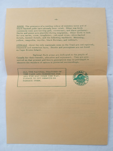 Cape Breton Highlands National Park 1968 MIDDLE HEAD NATURE TRAIL Pamphlet - Picture 3 of 15