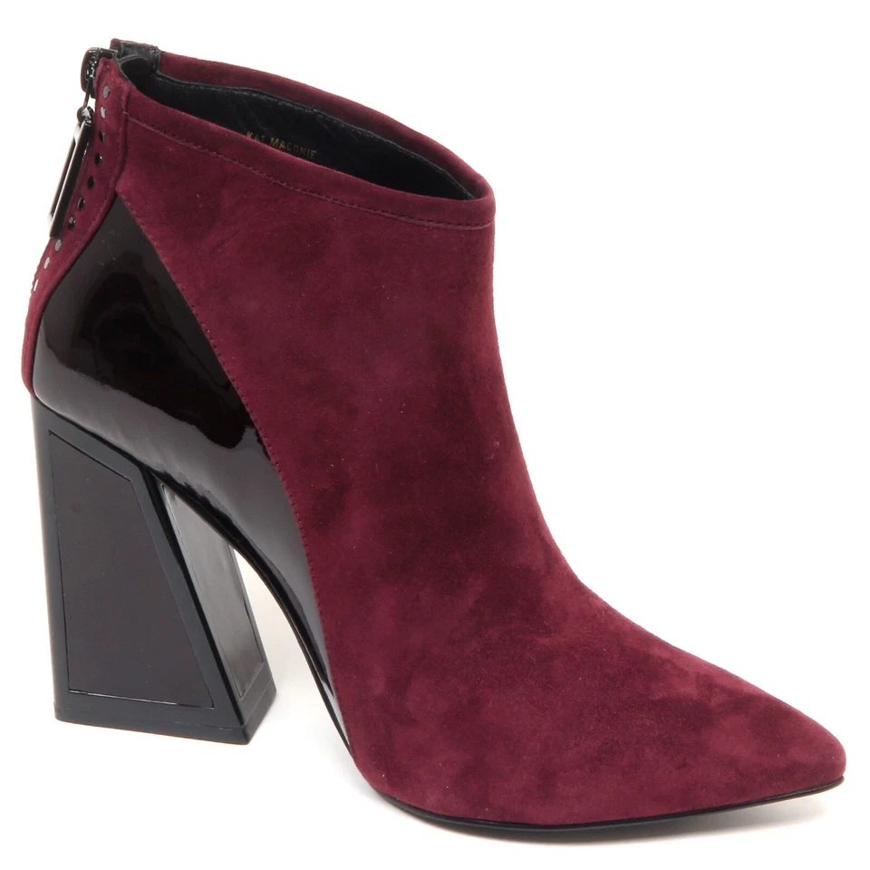 F7750 tronchetto donna bordeaux KAT MACONIE MARGO suede/patent boot shoe woman - Photo 2/4