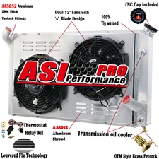 3 ROW Radiator+Shroud Fan Fit 1973-1976 Chevy Corvette Stingray C3 5.7L 7.4L V8