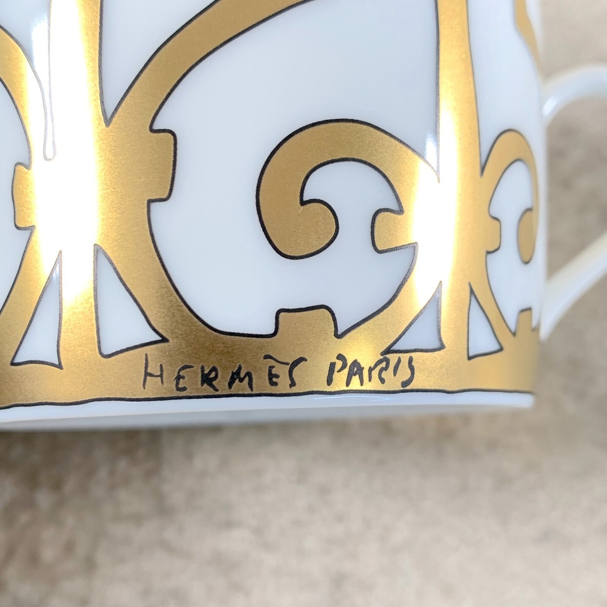 Hermes Tea Cup & Saucer Guadalquivir Gold Porcelain Tableware Set
