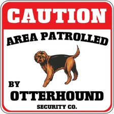 Crossing Sign Caution Area Patrolled Otterhound Dog Security Co Cross Xing Metal