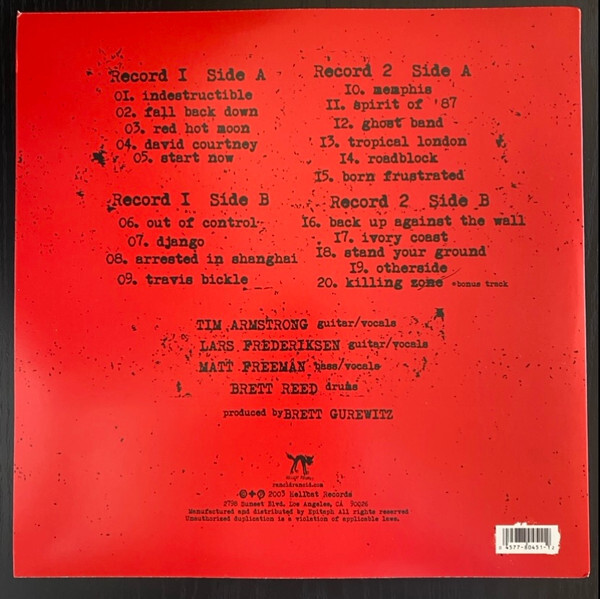 Rancid - Indestructible (2xLP, Album, RE) (Mint (M)) - 2500384226