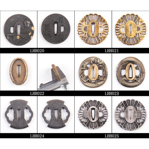 zinc alloy tsuba hand guard plate for Japanese samurai swords