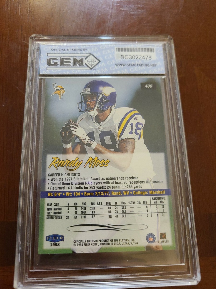 98 Ultra Randy Moss Rookie 10 | eBay