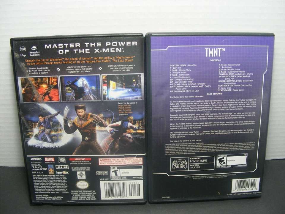 GameCube Lote de 2 X Hombres Juego Oficial/Teenage Mutant Ninja Turtles Foto 2 de 3