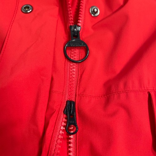 Barbour Katafront Concealed Hood Waterproof Jacket / Rain Coat, Poppy Red, US-4 - Picture 13 of 21