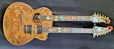 Blueberry Handmade Double Neck Acoustic Electric Guitar Floral Pre-Order 90 Days