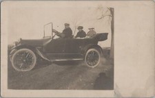 RPPC Postcard Antique Car With People Driving...