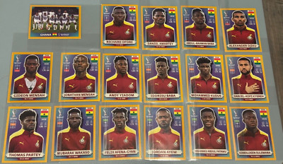 2022 Panini World Cup Qatar Sticker GHANA *GOLD* Partial Team Set (17/19)